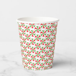 Candy Cane Print Christmas Party Paper Cups