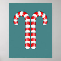 Candy Canes Red Poster