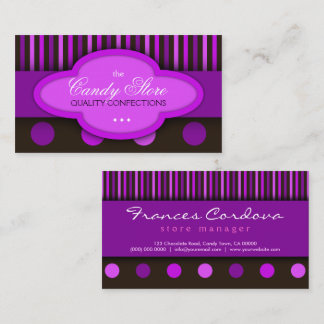 Candy Store Chocolates Confection Cartão de visita