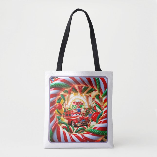 Candy Wonderland Holiday Tote Bag - Médio (Frente)