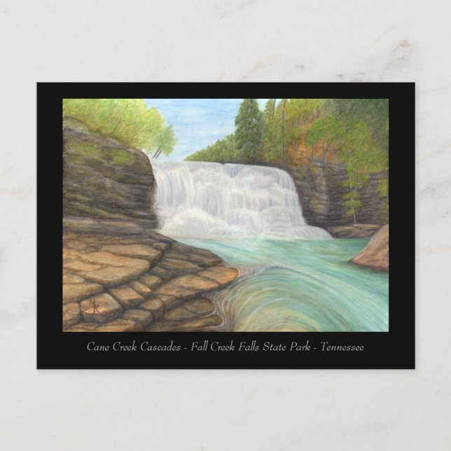 Cane Creek Cascades - Cartão de Arte Appalachiano (Frente)
