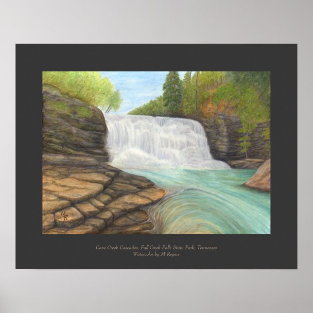 Cane Creek Cascades - Impressão de Arte em Cascata (Frente)
