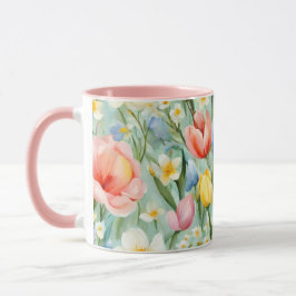 Caneca С terrível Campo Floral Primavera. Pintura