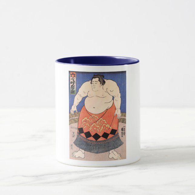 Caneca 力 士, 国 Sumo Wrestler 芳 Kuniyoshi (Centro)