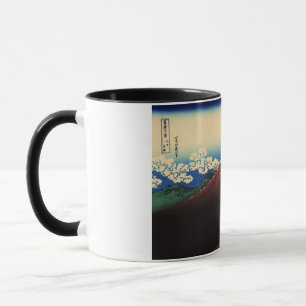 Caneca 山 下 雨, 北 斎 Thunder e Monte Fuji, Hokusai, Ukiyo-e