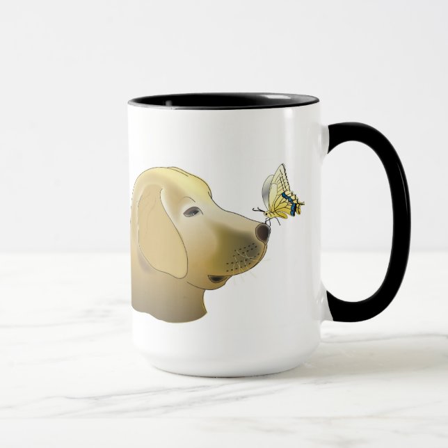 CANECA 犬と蝶のマグカップ (Direita)