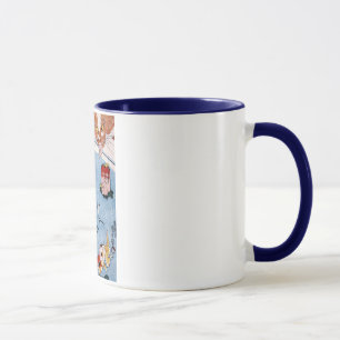 Caneca 猫と金魚, gato do 国芳 e peixe dourado, Kuni