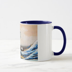Caneca 神奈川沖浪裏, grande onda do 北斎, Hokusai