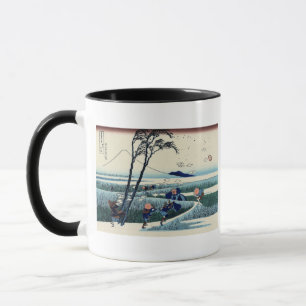 Caneca 駿 州 尻, 北 斎 Ver o Monte Fuji de Ejiri, Hokusai, Uki