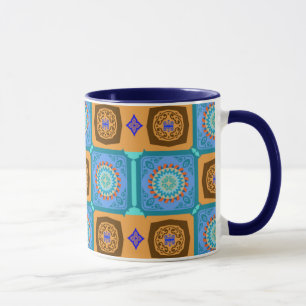 Caneca 01 da série do azulejo de Morroccan