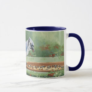 Caneca 0481 Jay azul no alimentador