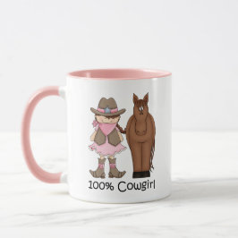 Caneca 100% de Cowgirl e Horse Ocidental