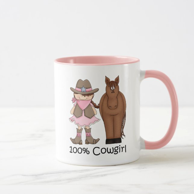 Caneca 100% de Cowgirl e Horse Ocidental (Direita)