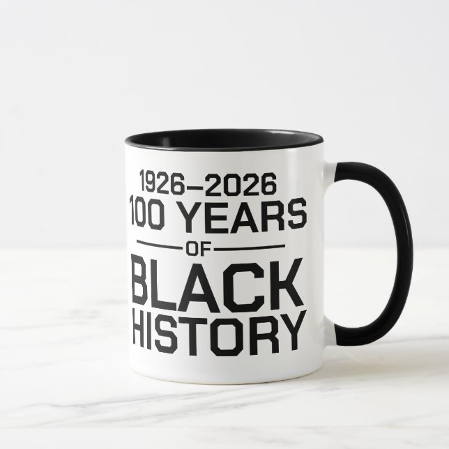 Caneca 100 Years of Black History Typography (Direita)