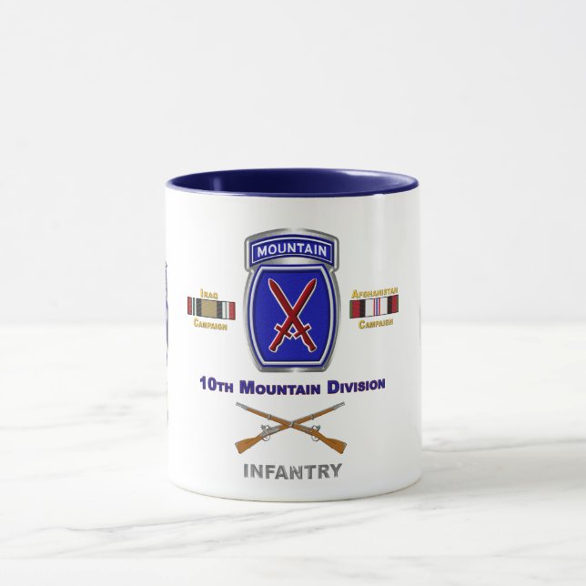 Caneca 10.ª Divisão de Montanha Iraque e Afeganistão Vete (Centro)
