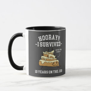Caneca 10 Anos de Serviço Sobrevividos Dez Anos no Empreg