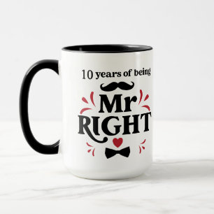 Caneca 10 anos sendo o Sr. Direito Marido Aniversário Mug