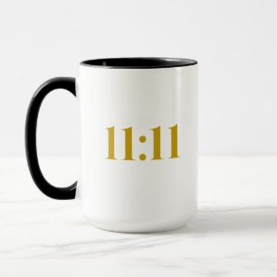 Caneca 11:11 Xarope de café preto e Dourado