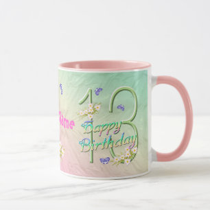 Caneca 13 Birthday - Mug de Jardim de Borboleta