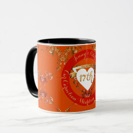 Caneca 17º Aniversário do Casamento Carnelian Color Mug
