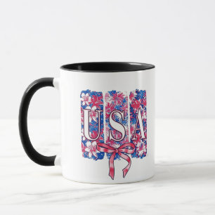 Caneca 1776 América 4 de julho Flores EUA