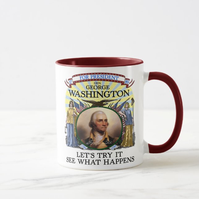 Caneca 1789 da eleição de George Washington (Direita)
