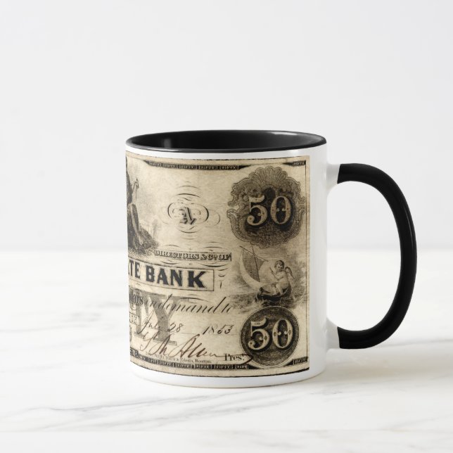 Caneca 1853 Cochituado Nota de 50 Dólares (Direita)