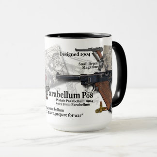 Caneca 1904 Parabellum P08 Pistole Coffee Mug