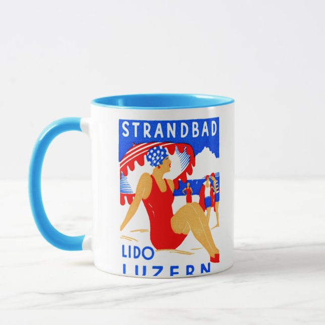 Caneca 1929 Art Deco Strandbad Lido Luzern (Esquerda)