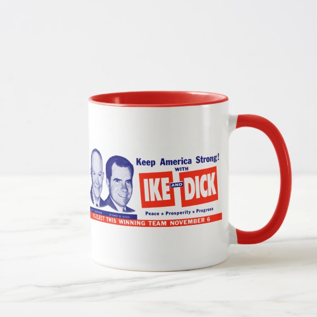 Caneca 1956 Vote Ike e Dick (Direita)