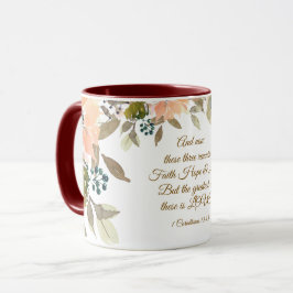 Caneca 1 Corinthians 13:13 Fé Esperança Bíblia Verso