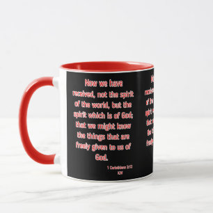 Caneca 1 Corinthians 2:12 KJV Bíblia Verso Dois Tons