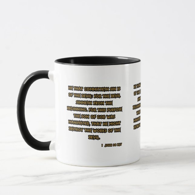Caneca 1 Escritura de Bíblia John 3:8 KJV de dois tons (Esquerda)