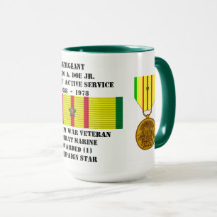 CANECA 1 ESTRELA COMBAT MARINE VIETNAME WAR VETERAN