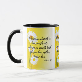 Caneca 1 John 3:6 KJV Bíblia Verso Pic Dois Tons