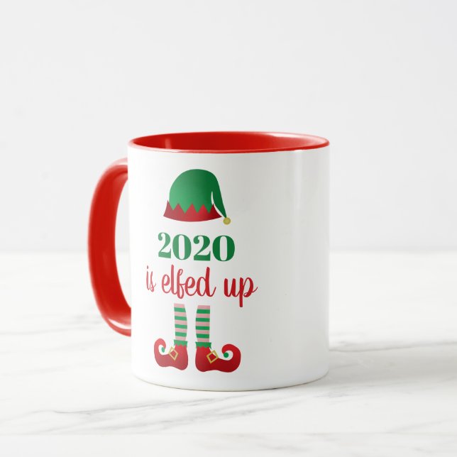 Caneca 2020 É Enterrado Engraçado Quarentena De Natal Diz (Frente Esquerda)