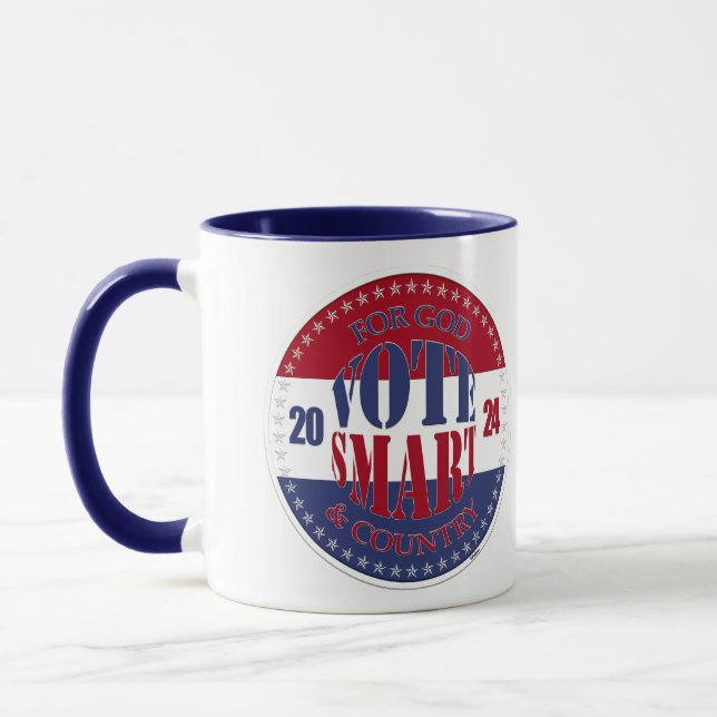 Caneca 2024 Para Deus e País Votem Inteligente (Esquerda)