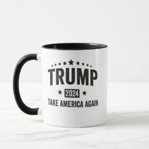 Caneca 2024 Trump Leva a América de novo Patriótica Ameri