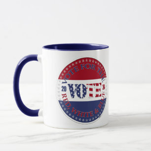 Caneca 2024 Votação No Red, White Blue USA Flag VOTE