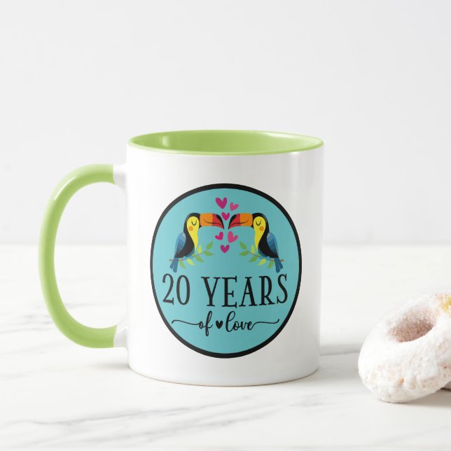Caneca 20th Anniversary 20 Years Together (Com Donut)