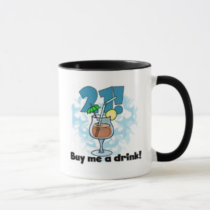 Caneca 21 compre-me t-shirt e presentes de uma bebida