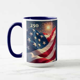 Caneca 250º Aniversário da Bandeira da América e Fogos de