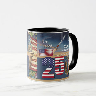 Caneca 250º Aniversário EUA, Bandeira Americana / Patriót