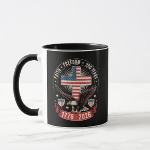 Caneca 250º Aniversário EUA Fé Liberdade 4 de Julho
