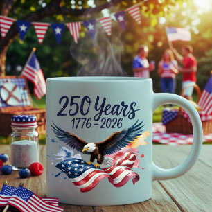 Caneca 250 Anos Águia Aquarela Bandeira Americana 1776 20