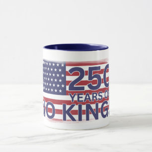 Caneca 250 anos da bandeira americana sem reis