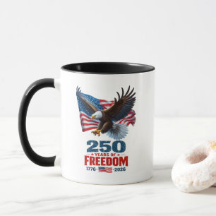 Caneca 250 Anos De Liberdade Águia Patriótica Bandeira Am