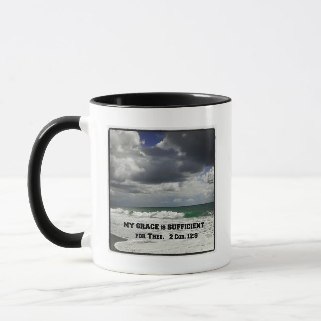 Caneca 2 Cor. 12:9 Minha Graça é suficiente para você. (Esquerda)