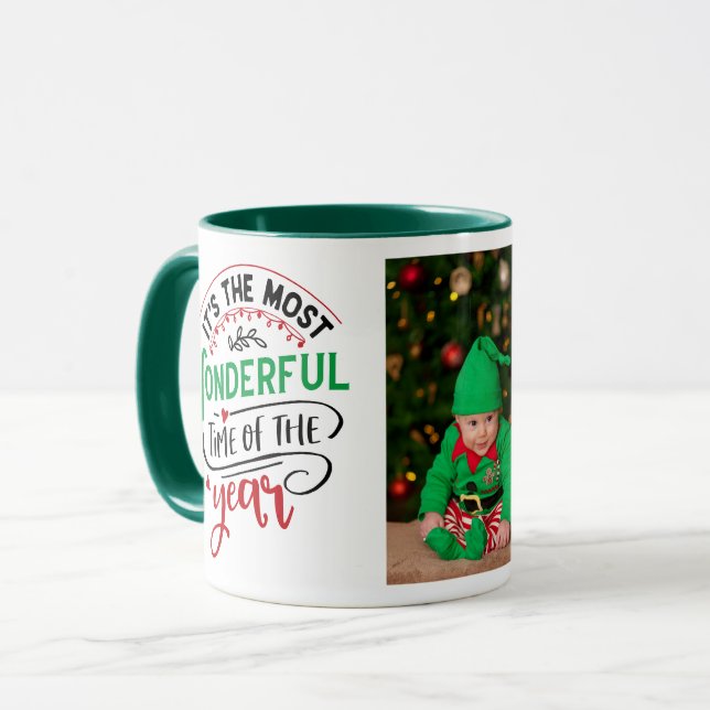 Caneca 2 Foto da época mais maravilhosa do Natal (Frente Esquerda)
