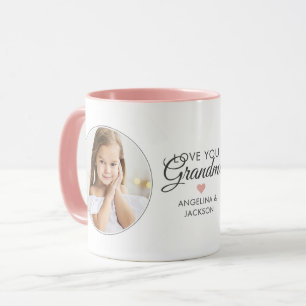 Caneca 2-Foto Eu Amo Você Vovó/Vovó/Naninha